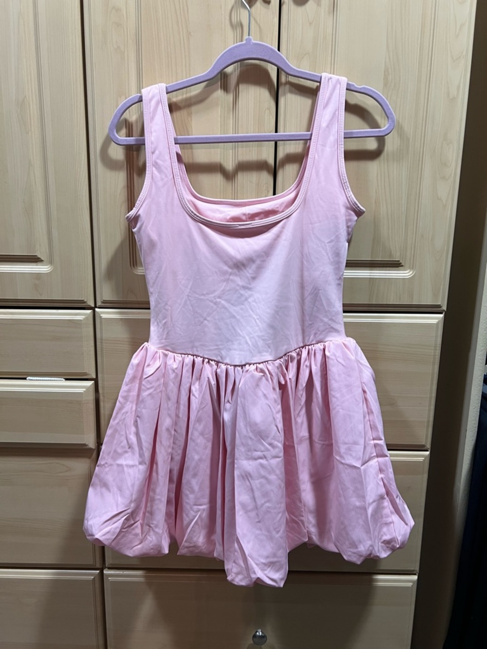 Sleeveless Pink Tennis Dress with Bubble Skirt